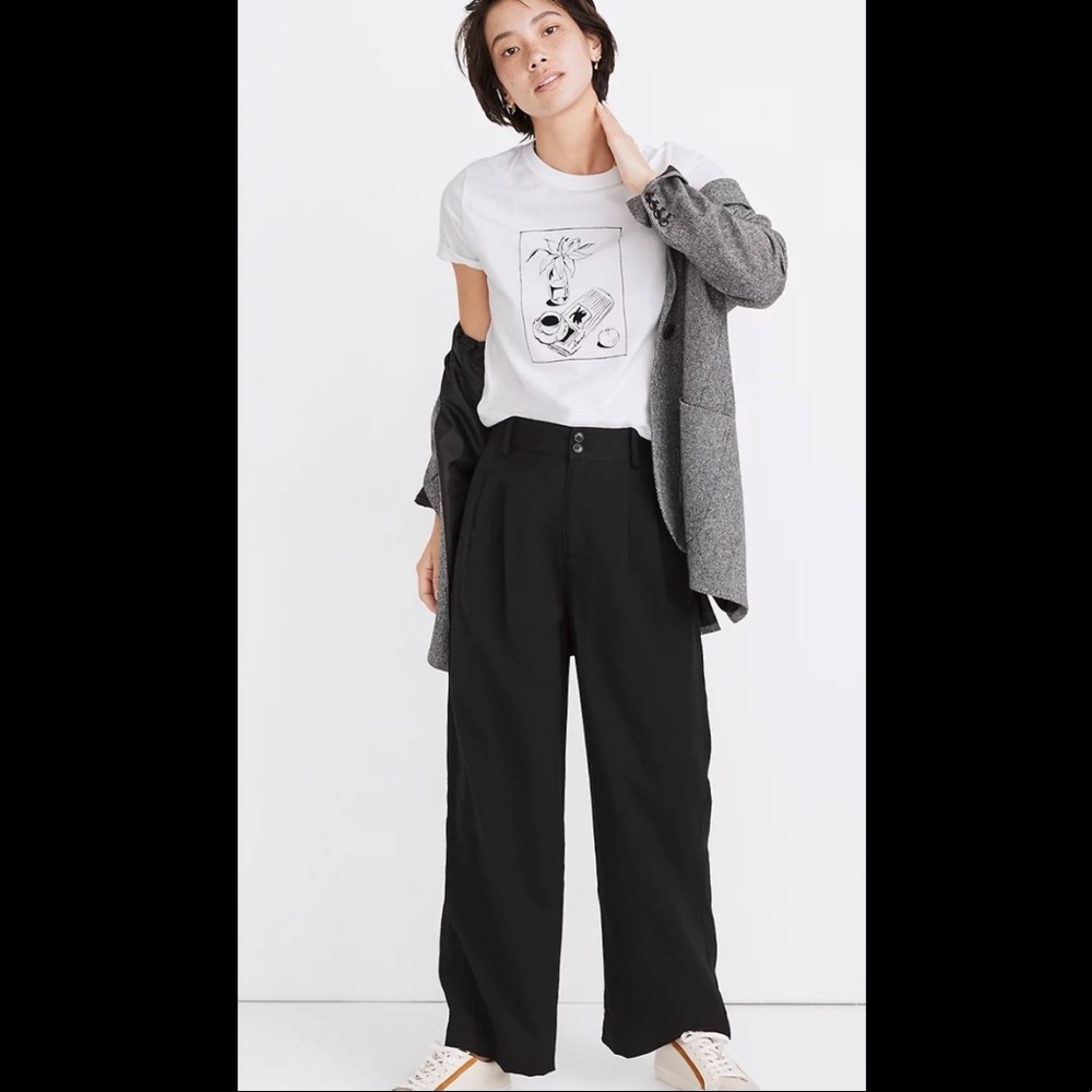 Drapey pleated wide leg pants